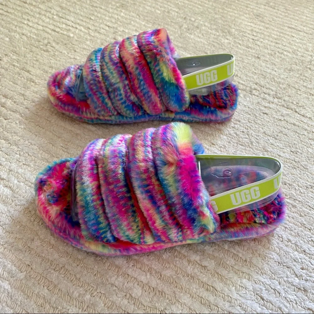 NWT Ugg Fluff Yeah Pixelate slippers